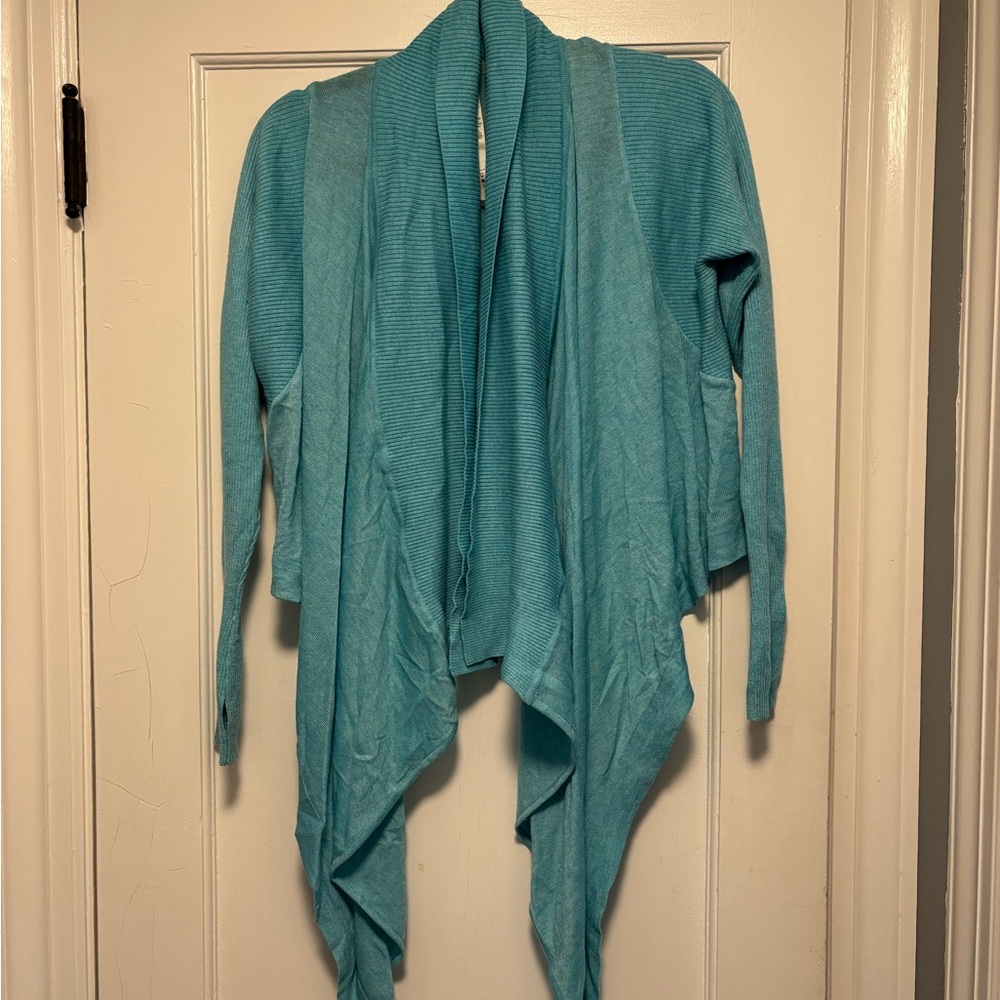 Lululemon Teal Open Front Cardigan Sweater